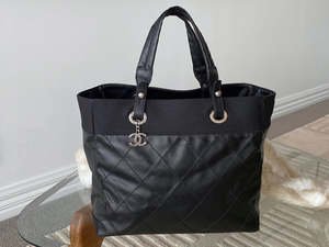 Bags: Chanel Black Paris-Biarritz Grand Shopping Tote