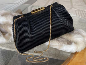 Bags: DeMellier LE Black Pleated Calfskin The Florence | New