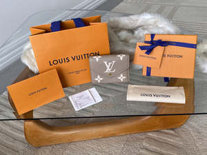 Accessories: Louis Vuitton Tourterelle Crème Bicolour Monogram Empreinte Victorine Wallet | BNIB