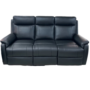 Roberto Thick Leather 2RR – 3 Seater with 2 Reclining Seats – Black – MyHo&hellip;
