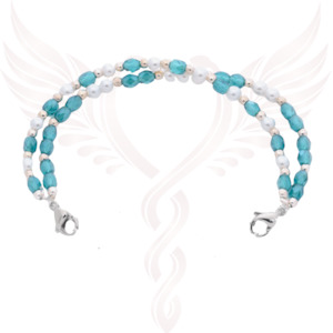 beads: Aqua Pearl Beads Stretch Bracelet
