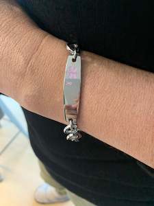 Medical Id Tags Men: Pink Ribbon Medical ID Tag