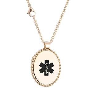 Girls Medical Id Necklaces: Brielle Medical ID Necklace GOLD