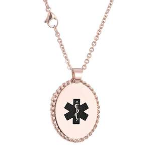 Girls Medical Id Necklaces: Brielle Medical ID Necklace ROSE GOLD