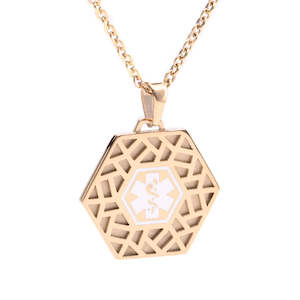 Girls Medical Id Necklaces: Honey Necklace GOLD