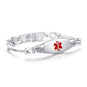 Bar Heart Medical ID Bracelet