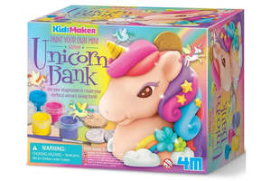 4M | KidzMaker | Paint Your Own Mini Glitter Unicorn Bank