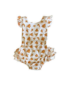 Christmas Collection: Breezy Co. - Christmas Gingerbread Frilly Romper