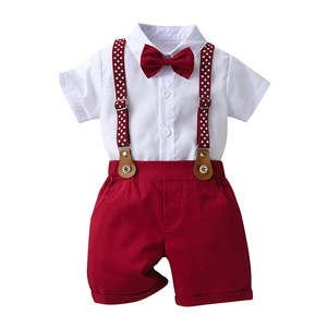 Christmas Collection: Preppy Red Suspenders Set