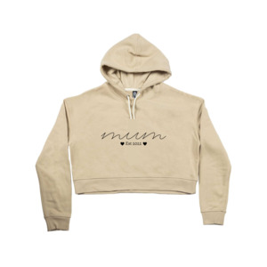 MLW By Design - Personalised Established Mum Adult Crop Hoodie | Various Colours