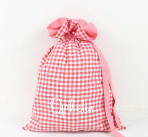 Personalised Items: Meridian Etch - Personalised Name Gingham Santa Sack | Various Colours