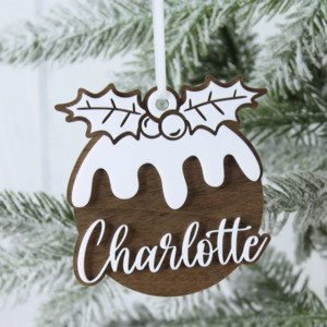 Personalised Items: Meridian Etch - Personalised Christmas Pudding Ornament