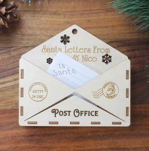 Personalised Items: Meridian Etch - Personalised Wooden Santa Letter Envelope