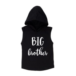 Sister Brother Collection: MLW By Design - Big Brother Black Sleeveless Hoodie