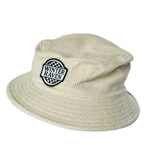 Winter and Raven - Checkmate Corduroy Bucket Hat | White