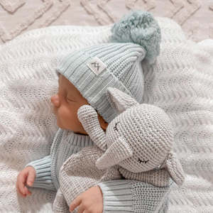 3 Little Crowns - Textured Knit Beanie | Stormy Blue