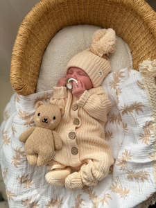 3 Little Crowns - Knitted Romper | Oat