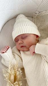 Newborn: Breezy Co. - Knit Beanie | Milk