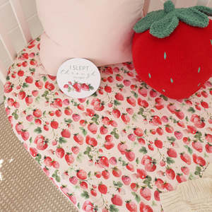Sheets Change Pad Cover: Snuggle Hunny Kids - Organic Fitted Cot Sheet | Strawberry
