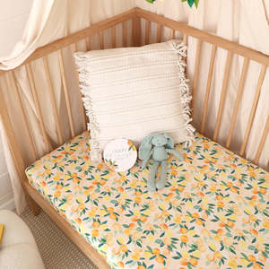 Snuggle Hunny Kids - Organic Fitted Cot Sheet | Sunny Citrus