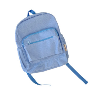 Nappy Bags Backpacks: Breezy Co. - Corduroy Backpack Personalised - Sky Blue