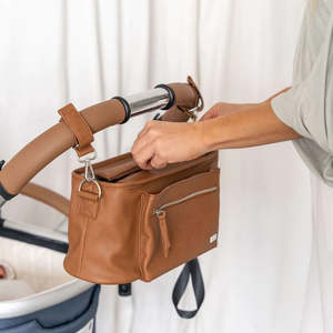 VANCHI - Pram Caddy | Pebbled Tan