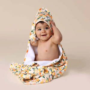 Snuggle Hunny Kids - Organic Hooded Baby Towel | Sunny Citrus