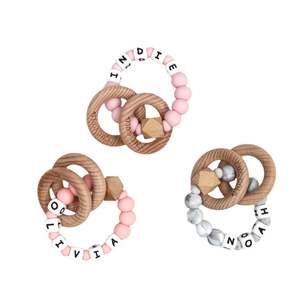 Teethers Rattles: CMC GOLD - Personalised Hex & Silicone Teether