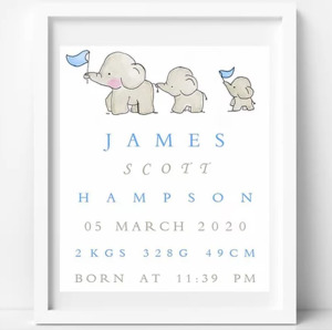Baby Cusch: BabyCusch - Blue Elephant Train Family Frame