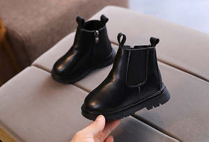 Baby Pull On Boots: Slip On Worker Boots | Black