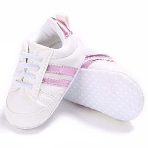 Soft Baby Shoes: Stripe Kicks | Pink Stripes