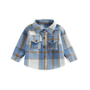 Baby Winter Clothes: Plaid Shacket | Blue