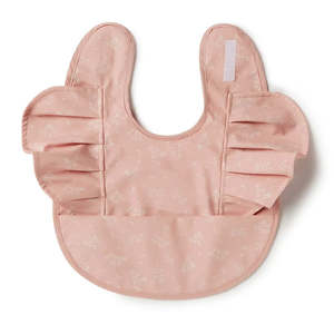 Snuggle Hunny Kids - Waterproof Frill Snuggle Bib | Dusty Rose Flower