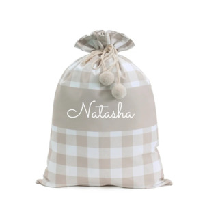 MLW By Design - Gingham Personalised Santa Sack
