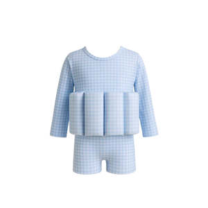 Little Soleil - Long Sleeve Floatsuit | Blue Check