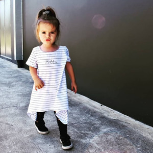 Mister & Muse - Assymetrical Personalised Dress | Stripes