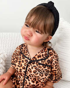 Midnight Mischief - Baby & Kids Luxe Satin Personalised Short Sleeve Pyjama Set &hellip;