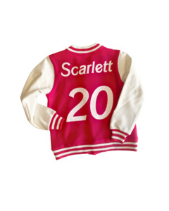 Personalised Items: MLW By Design - Personalised Varsity Jacket | Hot Pink & White
