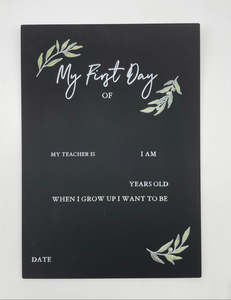 Timber Tinkers: Timber Tinkers - First Day of School Board | Leaf