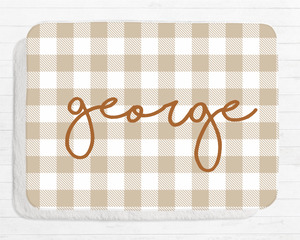 Timber Tinkers: Timber Tinkers - Kids Blanket | Tan Gingham