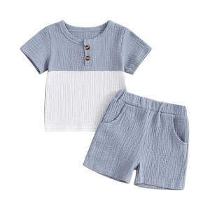 Sets On Sale: Two Tone Muslin Summer Set | Blue