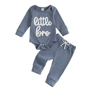 Little Bro Ribbed Set | Blue