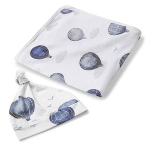 Snuggle Hunny Kids - Organic Baby Jersey Wrap & Beanie Set | Cloud Chaser