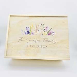 Easter Collection: Timber Tinkers - Keepsake Boxes – Easter Bunny Floral (Pre-Order)