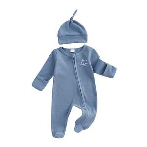 Newborn: He Is Here Romper & Beanie