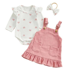 Sets On Sale: Pink Hearts Overall Dress Set