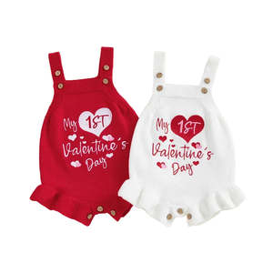 My 1st Valentine's Day Knit Romper | White or Red