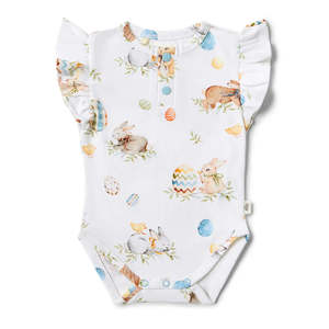 Snuggle Hunny Kids - Short Sleeve Frill Organic Bodysuit | Flopsy Bunnies