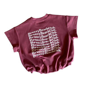 Breezy Co. - Beach Club Bubble Romper | Maroon