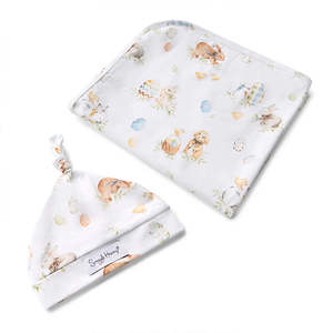 Snuggle Hunny Kids - Organic Baby Jersey Wrap & Beanie Set | Flopsy Bunnies